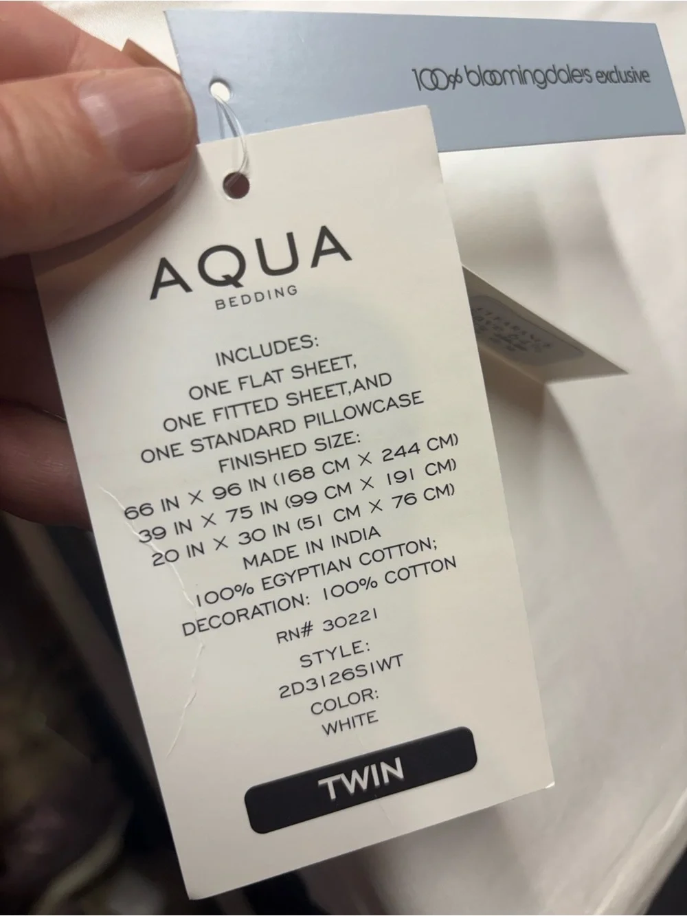 Aqua Bedding White Embroidered Sheet Set b153s